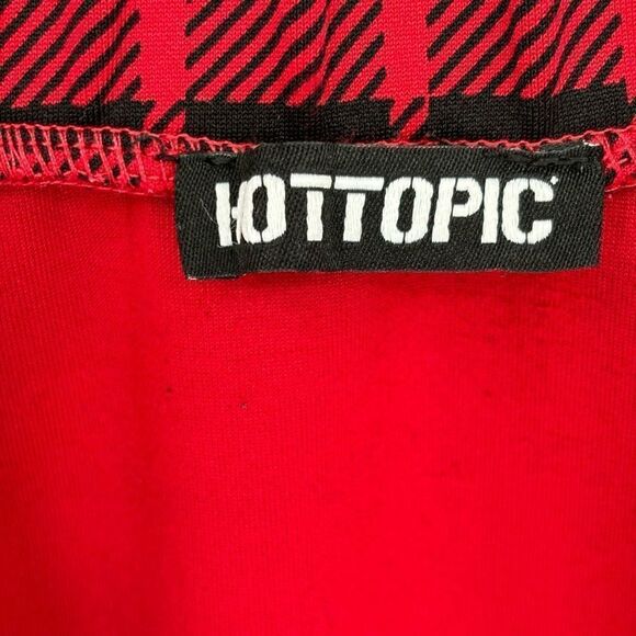 Hot Topic Red & Black Plaid‎ O-Ring Skater Skirt Size 29 - Picture 3 of 5